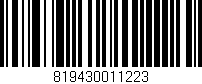 Código de barras (EAN, GTIN, SKU, ISBN): '819430011223'