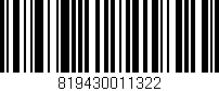 Código de barras (EAN, GTIN, SKU, ISBN): '819430011322'