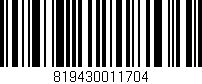 Código de barras (EAN, GTIN, SKU, ISBN): '819430011704'