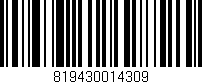 Código de barras (EAN, GTIN, SKU, ISBN): '819430014309'