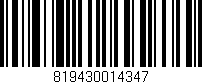 Código de barras (EAN, GTIN, SKU, ISBN): '819430014347'
