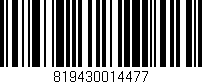 Código de barras (EAN, GTIN, SKU, ISBN): '819430014477'
