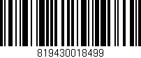 Código de barras (EAN, GTIN, SKU, ISBN): '819430018499'