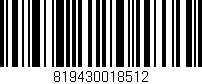 Código de barras (EAN, GTIN, SKU, ISBN): '819430018512'