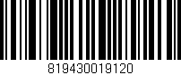 Código de barras (EAN, GTIN, SKU, ISBN): '819430019120'