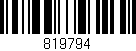 Código de barras (EAN, GTIN, SKU, ISBN): '819794'