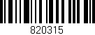 Código de barras (EAN, GTIN, SKU, ISBN): '820315'