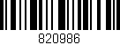 Código de barras (EAN, GTIN, SKU, ISBN): '820986'