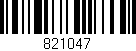 Código de barras (EAN, GTIN, SKU, ISBN): '821047'