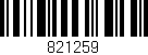 Código de barras (EAN, GTIN, SKU, ISBN): '821259'