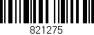 Código de barras (EAN, GTIN, SKU, ISBN): '821275'
