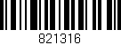 Código de barras (EAN, GTIN, SKU, ISBN): '821316'