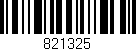 Código de barras (EAN, GTIN, SKU, ISBN): '821325'