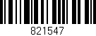 Código de barras (EAN, GTIN, SKU, ISBN): '821547'