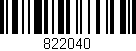 Código de barras (EAN, GTIN, SKU, ISBN): '822040'