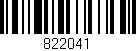 Código de barras (EAN, GTIN, SKU, ISBN): '822041'