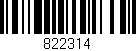 Código de barras (EAN, GTIN, SKU, ISBN): '822314'