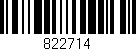 Código de barras (EAN, GTIN, SKU, ISBN): '822714'