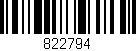 Código de barras (EAN, GTIN, SKU, ISBN): '822794'