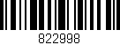 Código de barras (EAN, GTIN, SKU, ISBN): '822998'