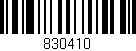 Código de barras (EAN, GTIN, SKU, ISBN): '830410'