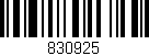 Código de barras (EAN, GTIN, SKU, ISBN): '830925'