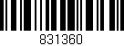 Código de barras (EAN, GTIN, SKU, ISBN): '831360'