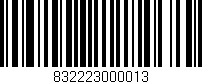 Código de barras (EAN, GTIN, SKU, ISBN): '832223000013'