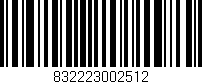 Código de barras (EAN, GTIN, SKU, ISBN): '832223002512'