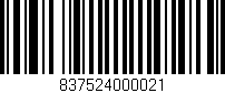 Código de barras (EAN, GTIN, SKU, ISBN): '837524000021'