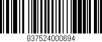 Código de barras (EAN, GTIN, SKU, ISBN): '837524000694'