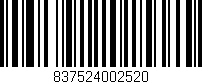 Código de barras (EAN, GTIN, SKU, ISBN): '837524002520'