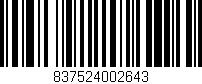 Código de barras (EAN, GTIN, SKU, ISBN): '837524002643'