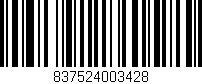 Código de barras (EAN, GTIN, SKU, ISBN): '837524003428'