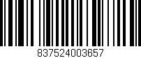 Código de barras (EAN, GTIN, SKU, ISBN): '837524003657'