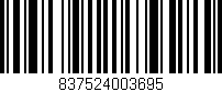 Código de barras (EAN, GTIN, SKU, ISBN): '837524003695'