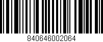 Código de barras (EAN, GTIN, SKU, ISBN): '840646002064'
