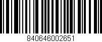 Código de barras (EAN, GTIN, SKU, ISBN): '840646002651'