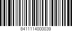 Código de barras (EAN, GTIN, SKU, ISBN): '8411114000039'