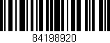 Código de barras (EAN, GTIN, SKU, ISBN): '84198920'