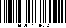 Código de barras (EAN, GTIN, SKU, ISBN): '84320971386494'