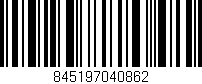 Código de barras (EAN, GTIN, SKU, ISBN): '845197040862'