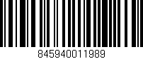 Código de barras (EAN, GTIN, SKU, ISBN): '845940011989'