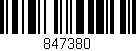 Código de barras (EAN, GTIN, SKU, ISBN): '847380'