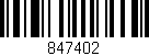 Código de barras (EAN, GTIN, SKU, ISBN): '847402'