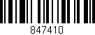 Código de barras (EAN, GTIN, SKU, ISBN): '847410'