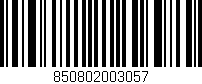 Código de barras (EAN, GTIN, SKU, ISBN): '850802003057'