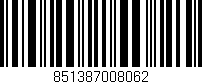 Código de barras (EAN, GTIN, SKU, ISBN): '851387008062'
