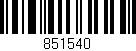 Código de barras (EAN, GTIN, SKU, ISBN): '851540'