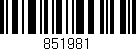 Código de barras (EAN, GTIN, SKU, ISBN): '851981'